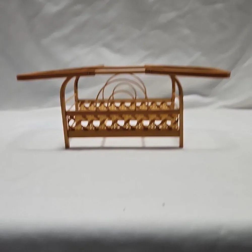 Geisha Ladies Woven Bamboo Coasters Set Of 6 With Carrier